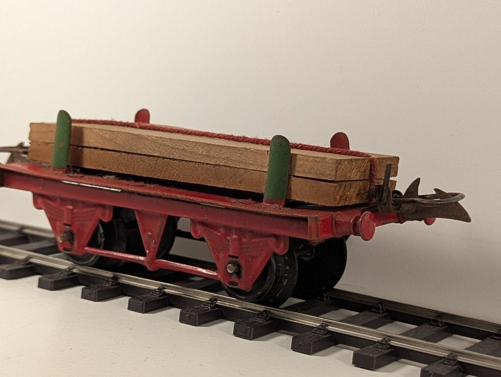 Hornby Series O Gauge Tinplate Timber Wagon Red