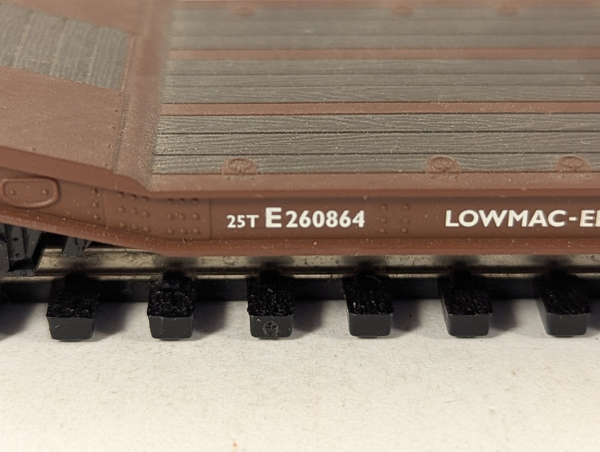 Hornby OO Gauge Lowmac-EP Flat Wagon Goods Wagon E260864 BR Bauxite R233