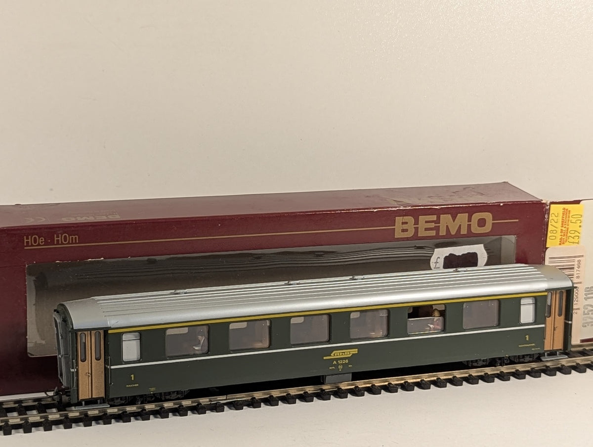 Bemo H0m RhB EW I 1st Class Coach A 1226 Passenger Coach RhB Green 3252 116