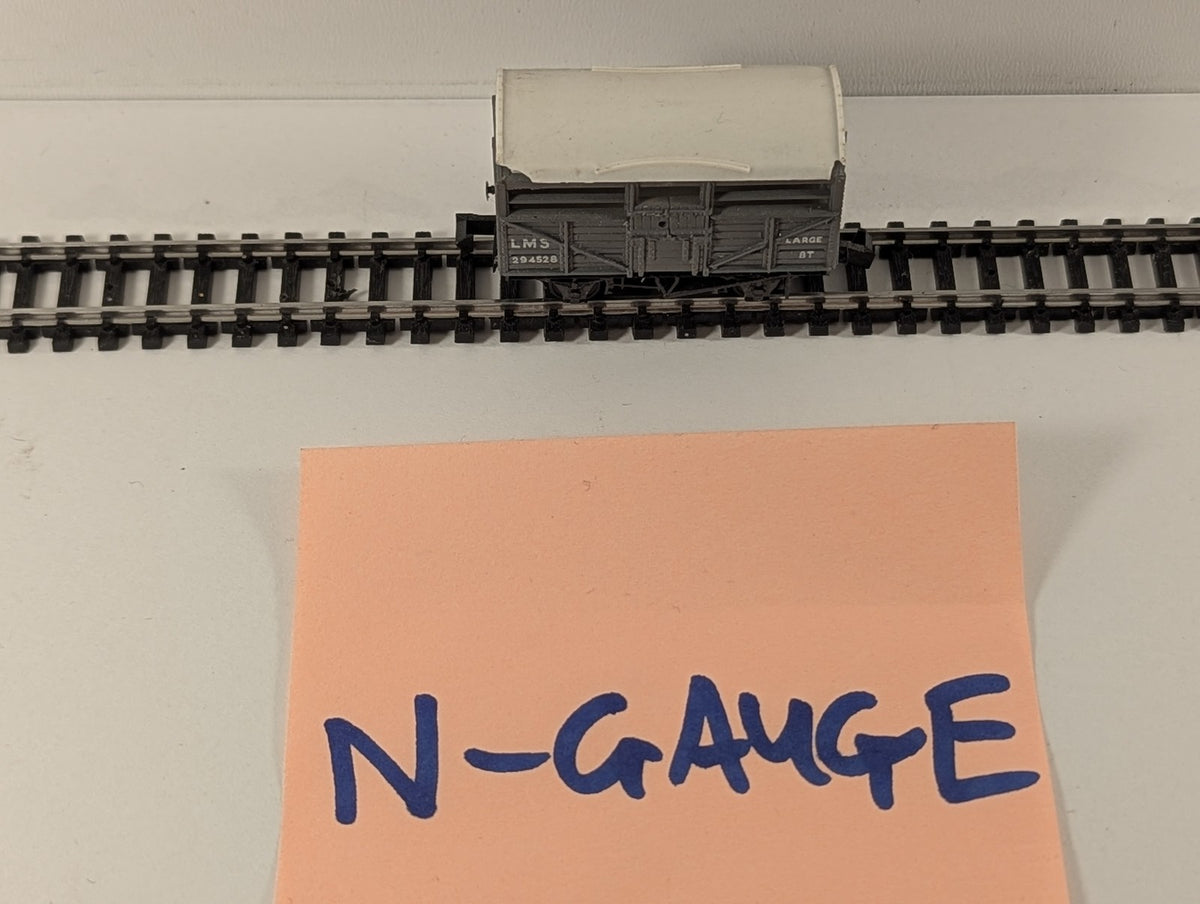 Peco N Gauge LMS Cattle Wagon 294528 LMS Grey