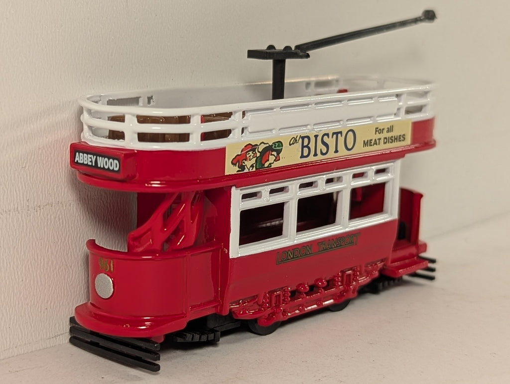 Lledo Open Top Tram Die-cast Model 961 London Transport with Bisto Advert