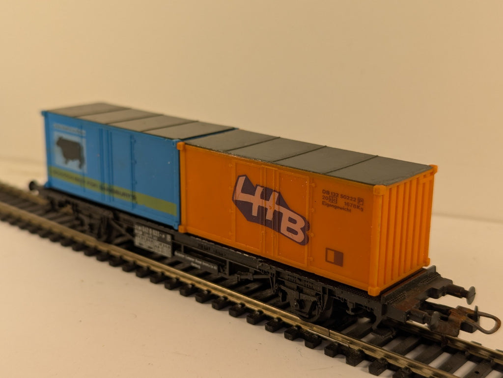 Lima 2852 HO Gauge 4-Wheel Container Flat Wagon