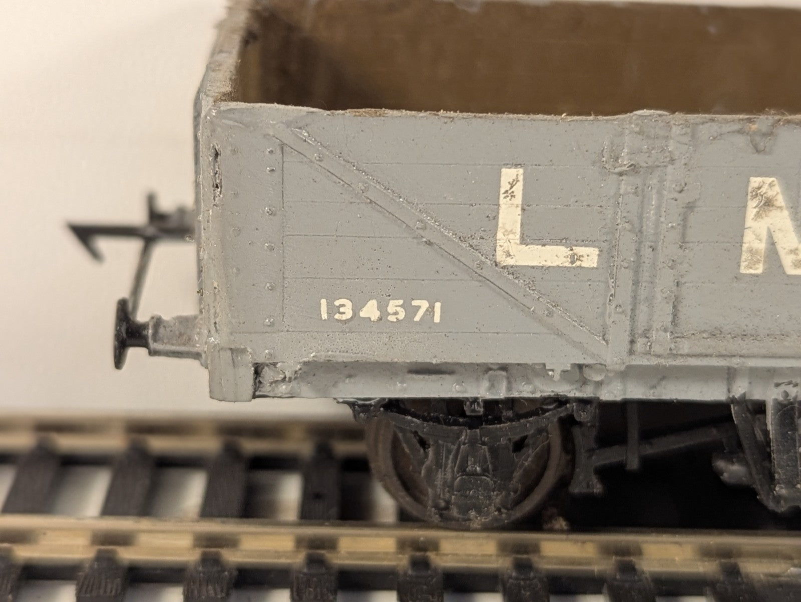 Kit-built OO Gauge LMS 5-Plank Open Wagon 134571 LMS Grey