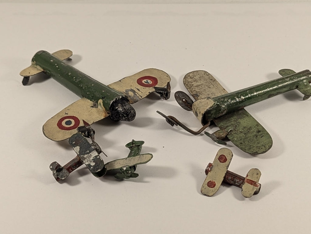 Vintage  Pre-war Tinplate and Die-Cast Model Aeroplanes Group Toy Aeroplanes