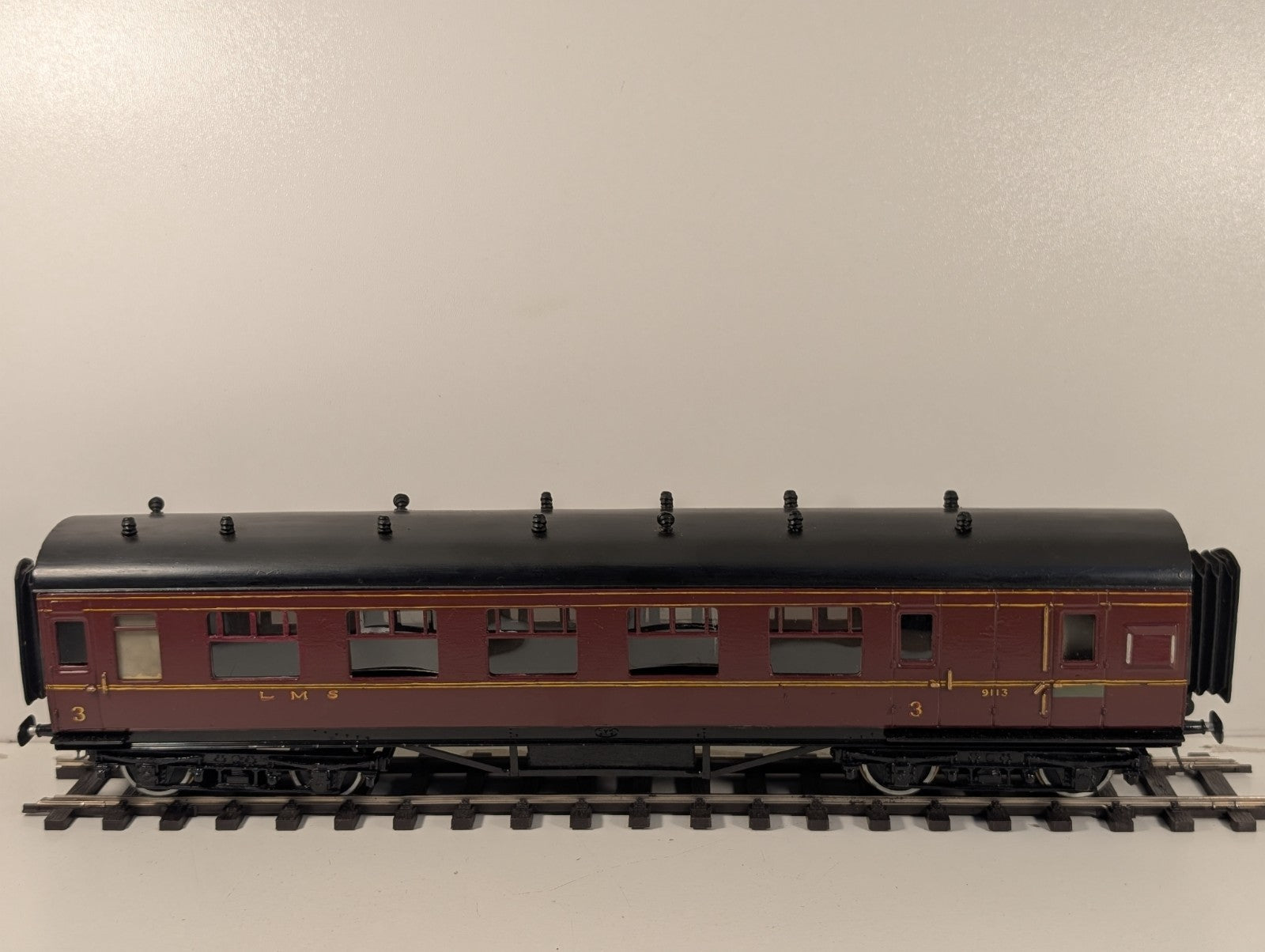 Leeds Company O Gauge Kitbuilt LMS Maroon 3rd Brake Coach 9113