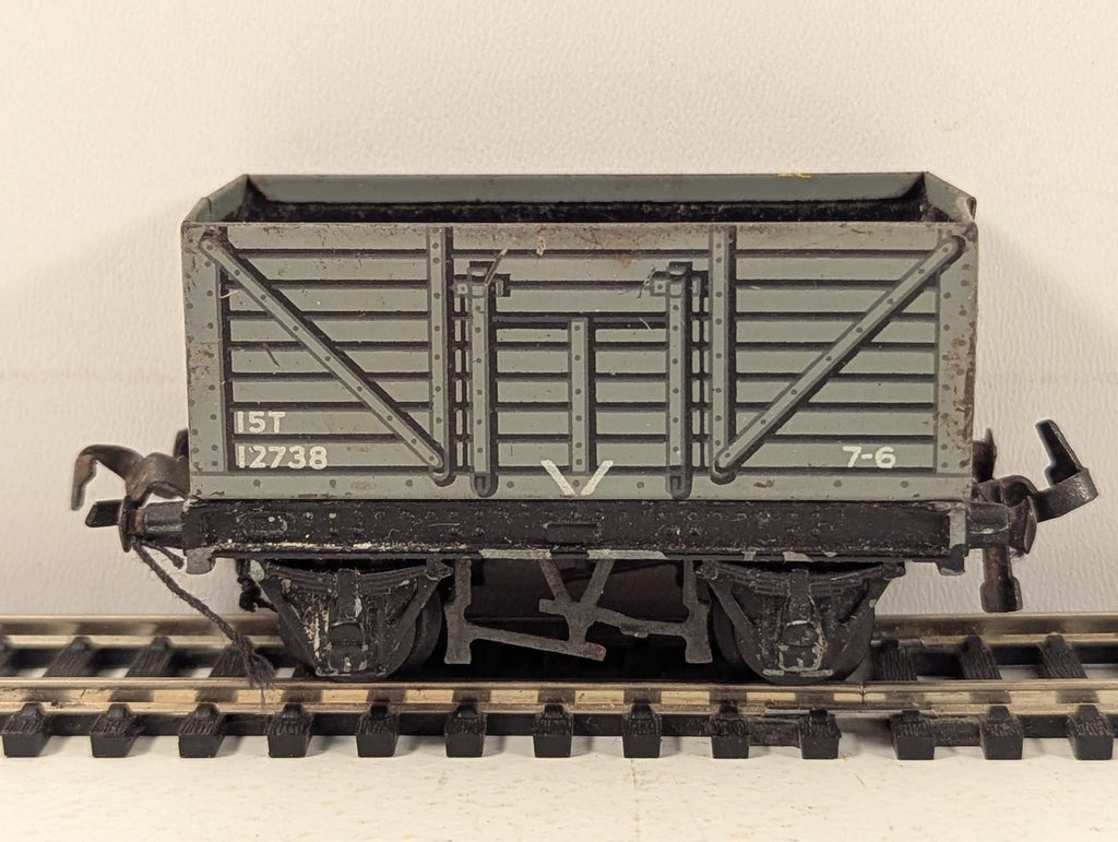 Trix Twin Railway OO Gauge 7-Plank Open Wagon Goods Wagon 12738 Grey