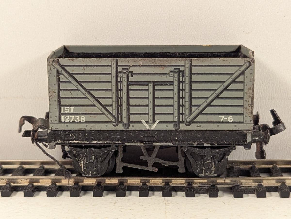 Trix Twin Railway OO Gauge 7-Plank Open Wagon Goods Wagon 12738 Grey