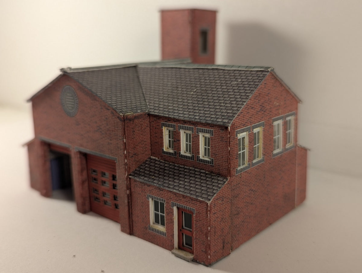 Metcalfe N Gauge Red Brick Fire Station Model Building PO258