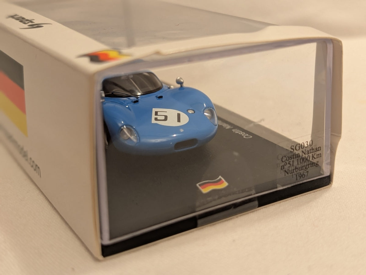 Spark 1:43 Costin Nathan n°51 1000 Km Nurburgring 1967 Die-cast Car Blue SG030