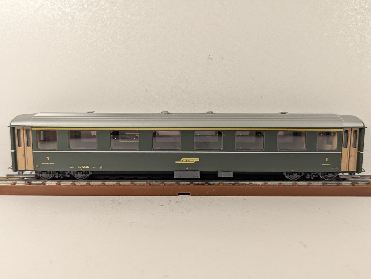 Bemo H0m RhB 1st Class Passenger Coach A 1235 RhB Green 3252 115