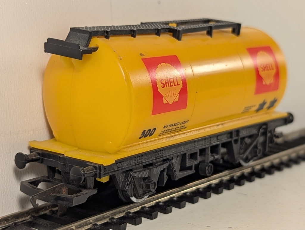 Hornby OO Gauge Shell Tank Wagon Goods Wagon 500 Shell Yellow R127