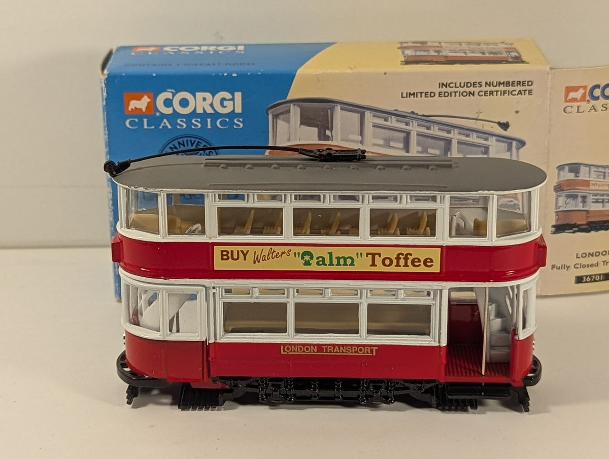 Corgi Classics London Fully Closed Tram Set 35 London Transport Red & White