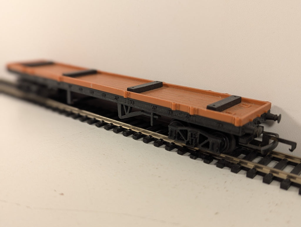 Tri-ang OO Gauge Brown Bogie Bolster Flatbed Wagon
