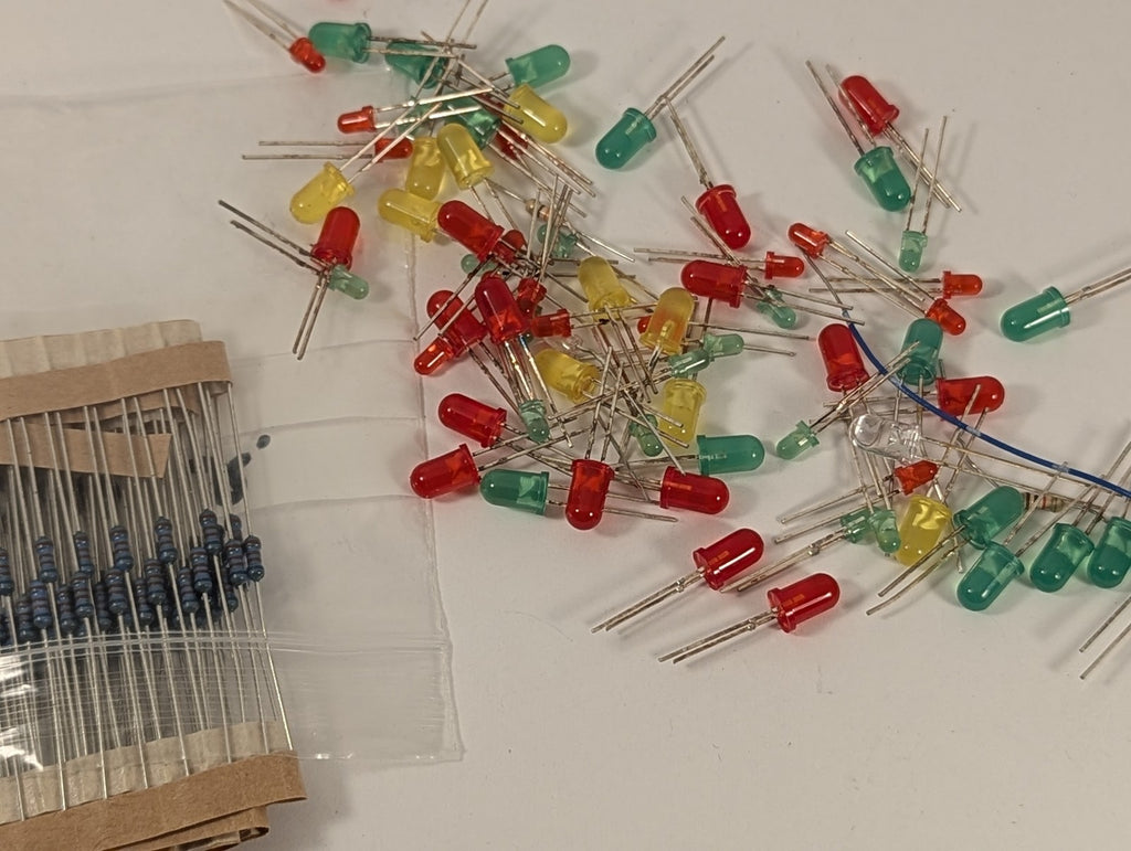 Assorted LEDs and Resistors Electronic Components