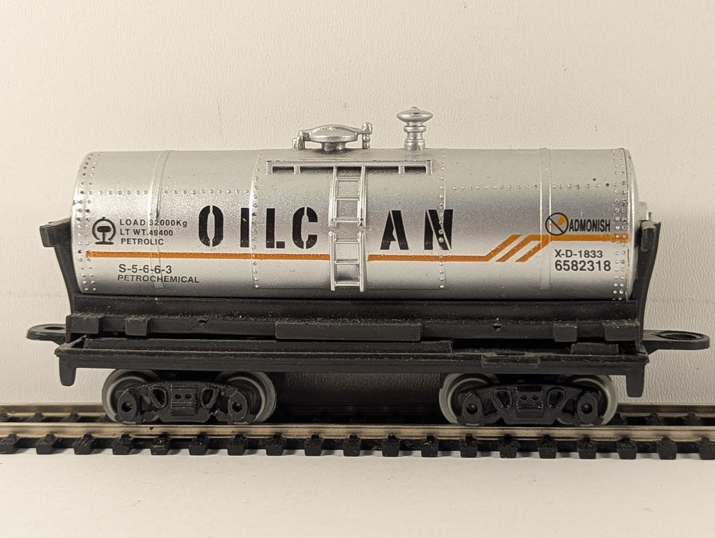 HO Gauge Oil Can Tanker Tank Wagon 6582318 Silver with orange stripe