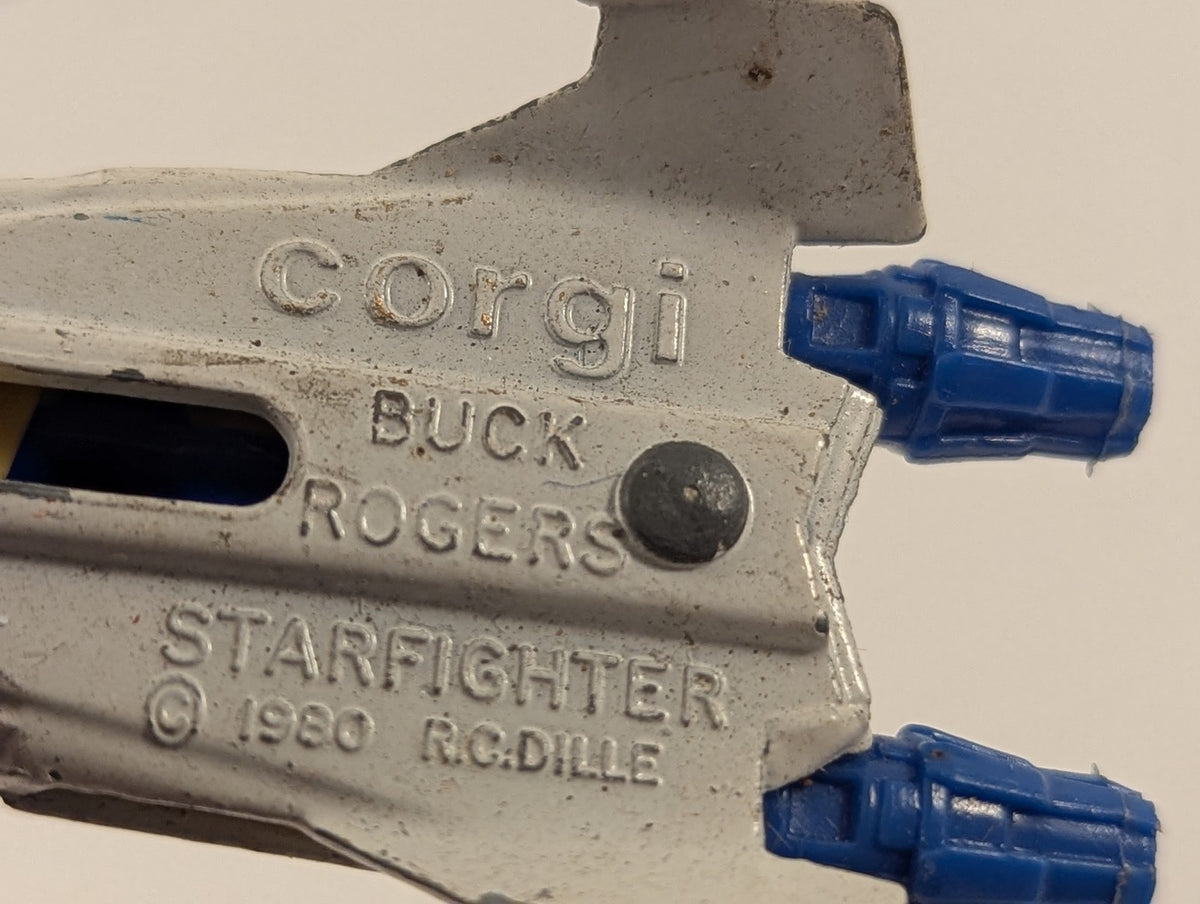 Corgi Buck Rogers Starfighter Die-cast Model White with blue and yellow details