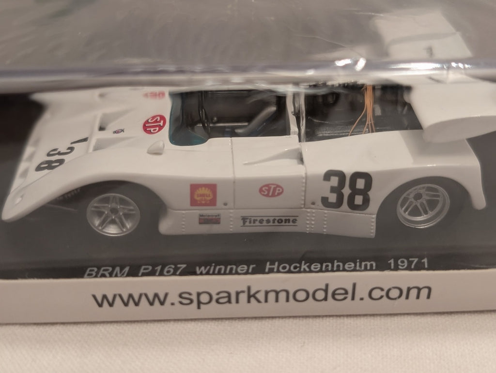 Spark BRM P167 Winner Hockenheim 1971 Die-cast Model Car 38 White SG389