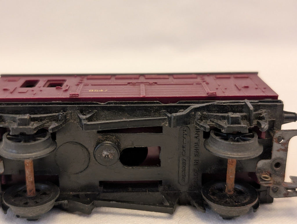 Tri-ang R123 OO Gauge BR Horse Box - Maroon