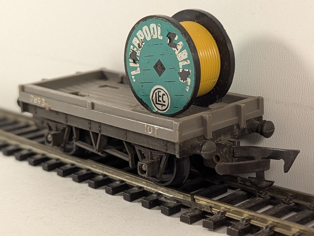 Tri-ang OO Gauge Cable Drum Wagon Goods Wagon 7893 Grey R17