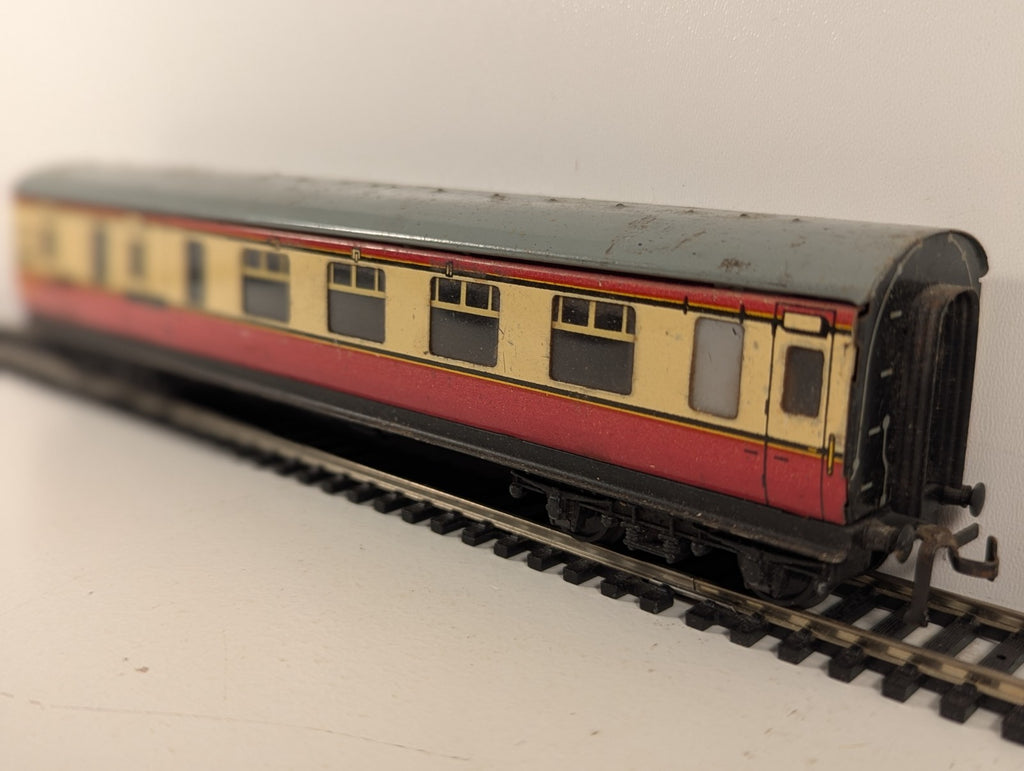 Hornby Dublo OO Gauge Tinplate Brake Coach BR Crimson & Cream