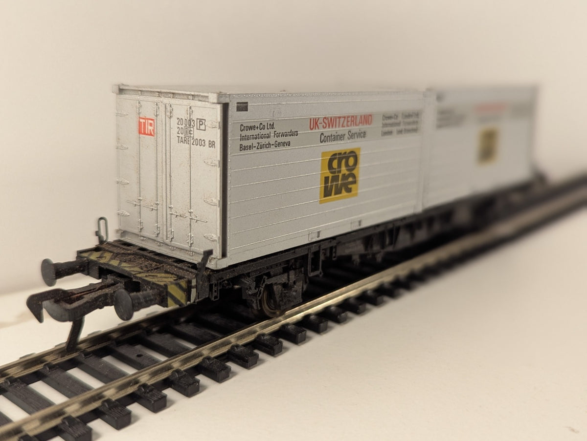 Fleischmann 5235 HO Flat Wagon With Crowe & Co Containers