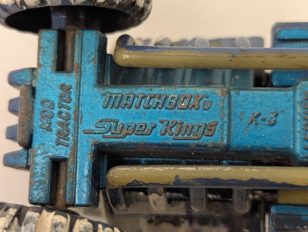 Matchbox Mod Tractor Die-cast Model Tractor Metallic Blue K-3
