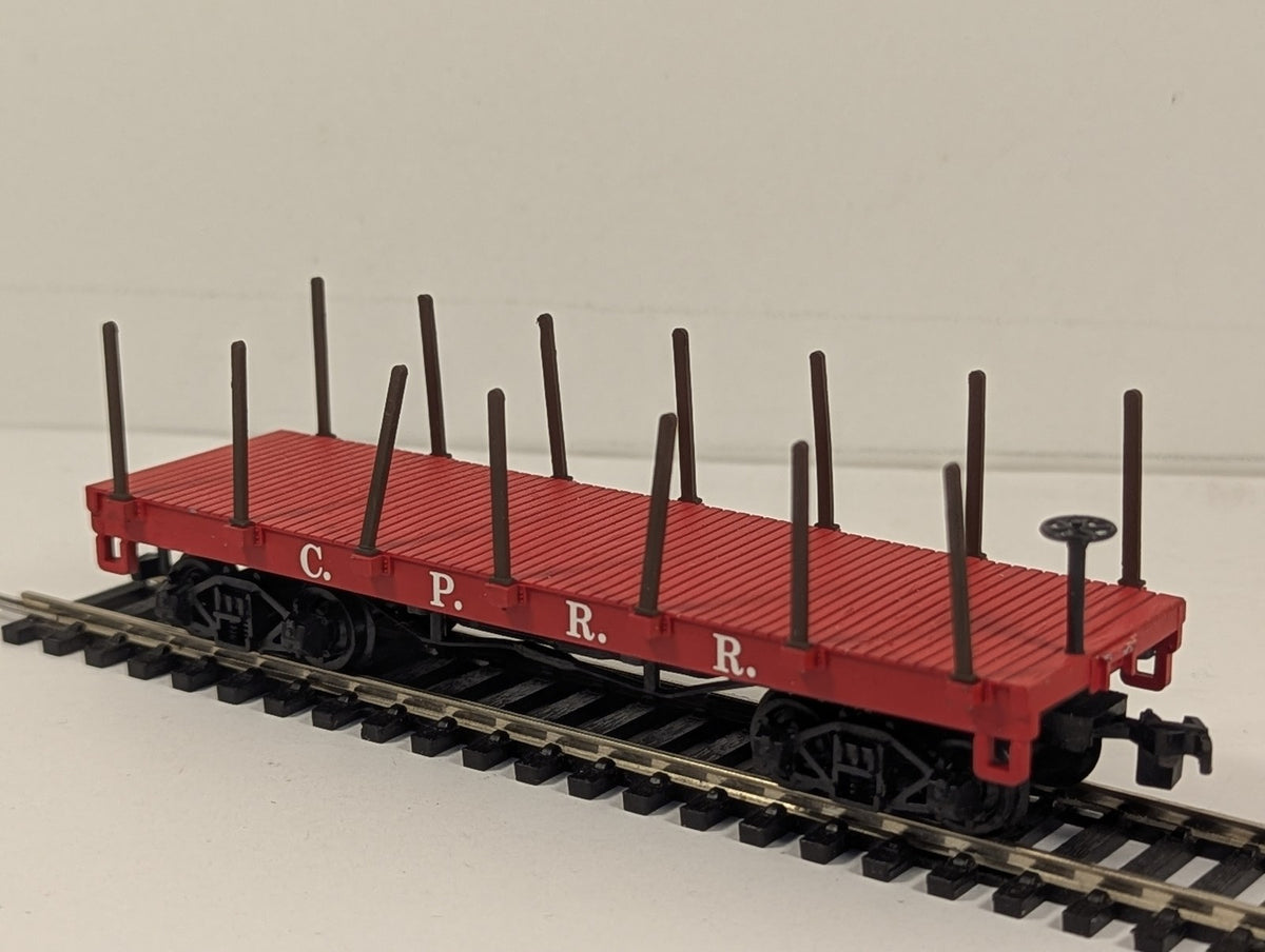 Bachmann HO Gauge 34' Old Time Flat Car Goods Wagon C.P.R.R. Red 72424