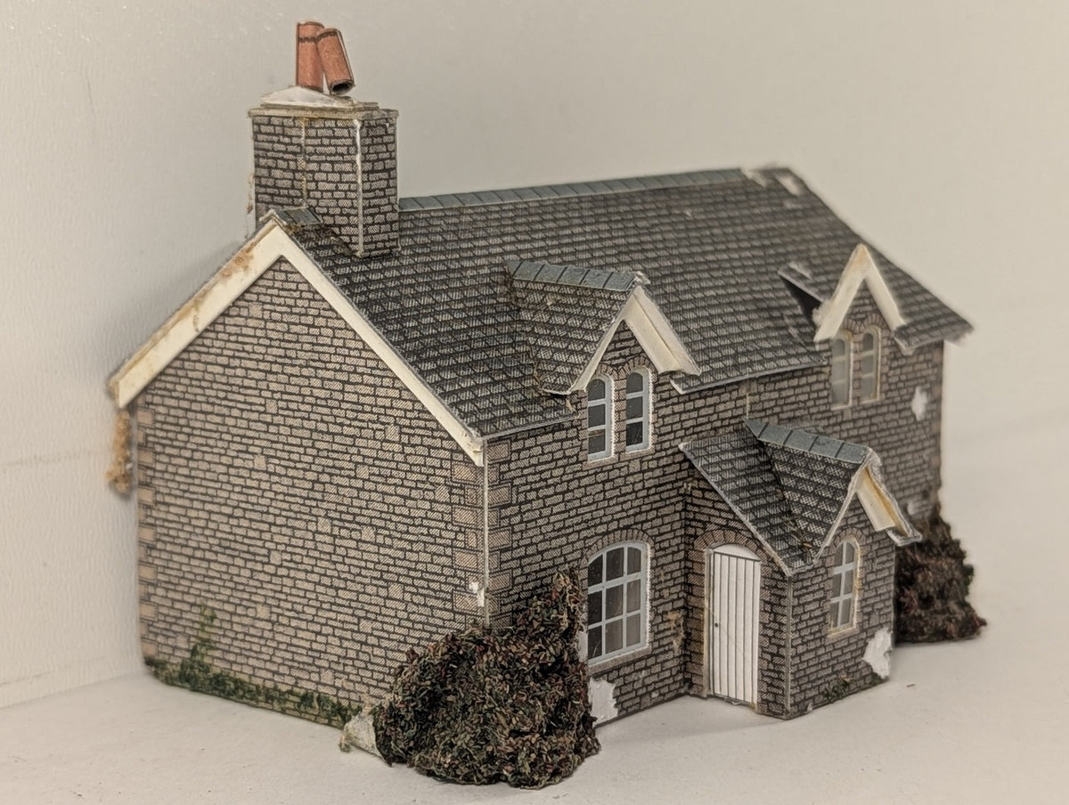 Superquick N Gauge Two Cottages Building Cotswold Stone A4