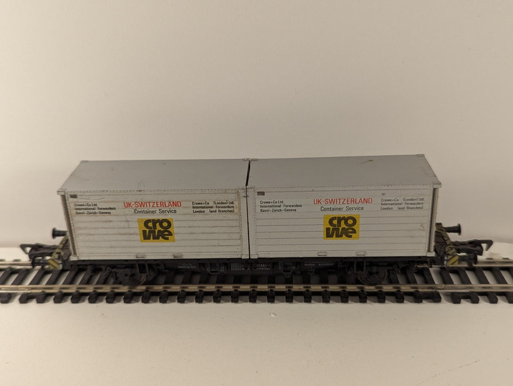 Fleischmann 5235 HO Flat Wagon With Crowe & Co Containers