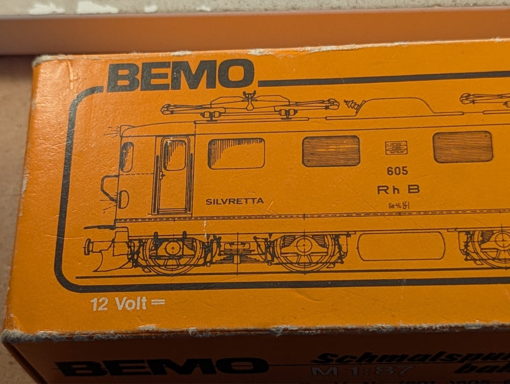 Bemo 1250 RhB Electric Locomotive Body Shell HOm Gauge - Boxed - Spares/Repairs