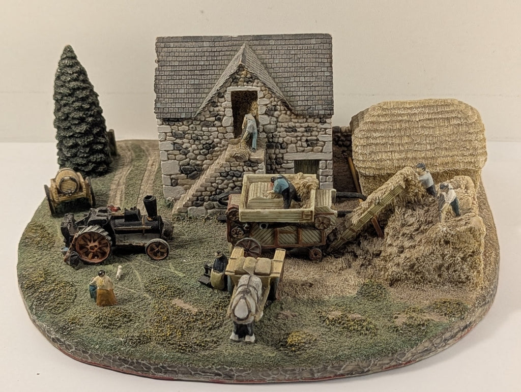 Vintage Danbury Mint Threshing by Alan Mynall Barn Diorama Collectible