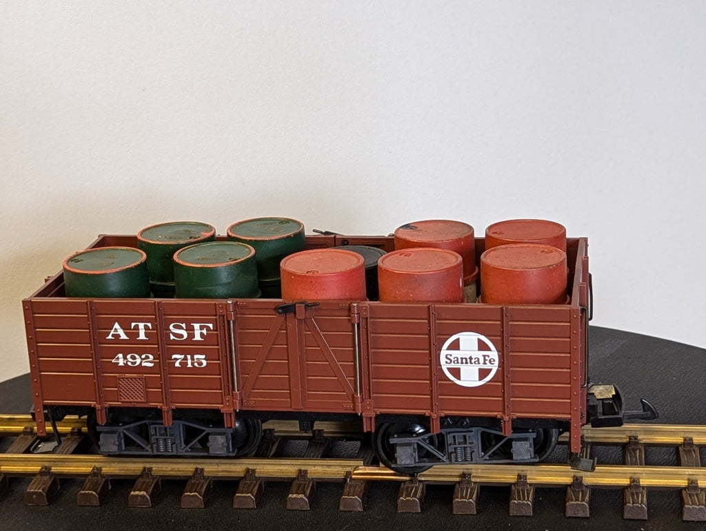 LGB G Gauge ATSF Santa Fe 492 715 Open Wagon with Load