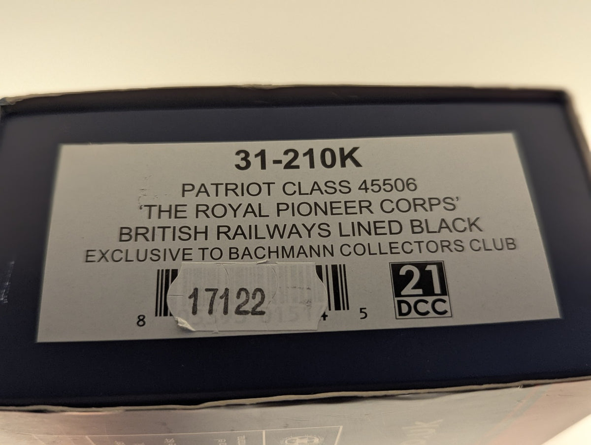 Bachmann OO Gauge Patriot Class 45506 'The Royal Pioneer Corps' Steam Locomotive