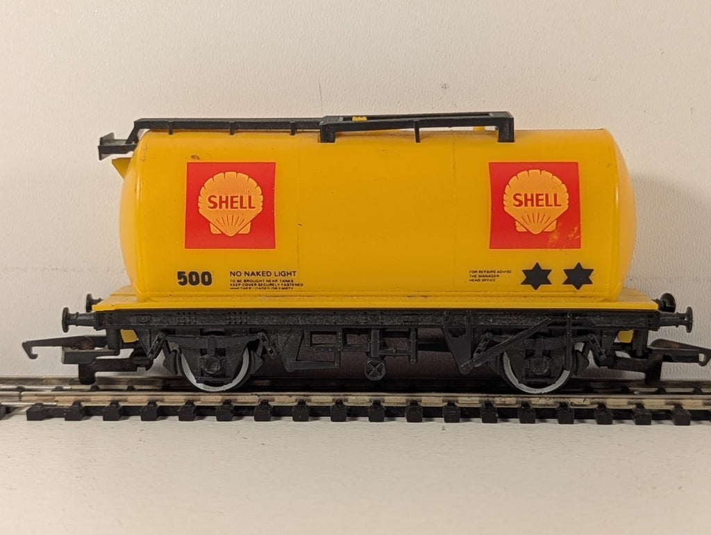 Hornby OO Gauge Shell Tank Wagon Goods Wagon 500 Shell Yellow R127