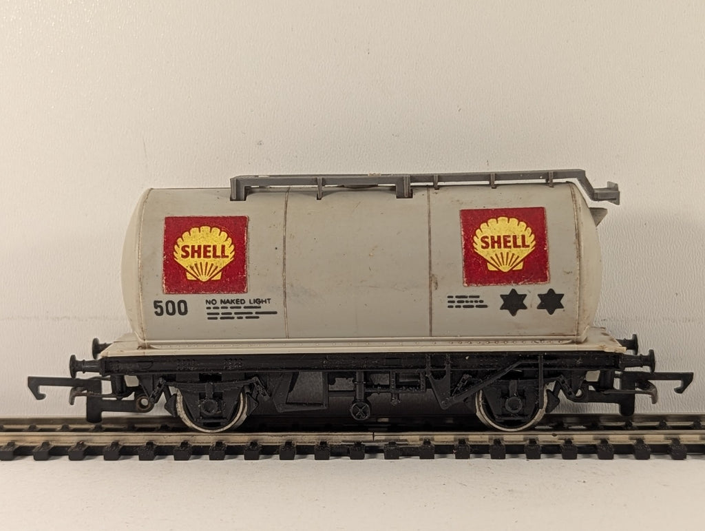Hornby OO Gauge Shell Tank Wagon Rolling Stock 500 Shell Grey R127