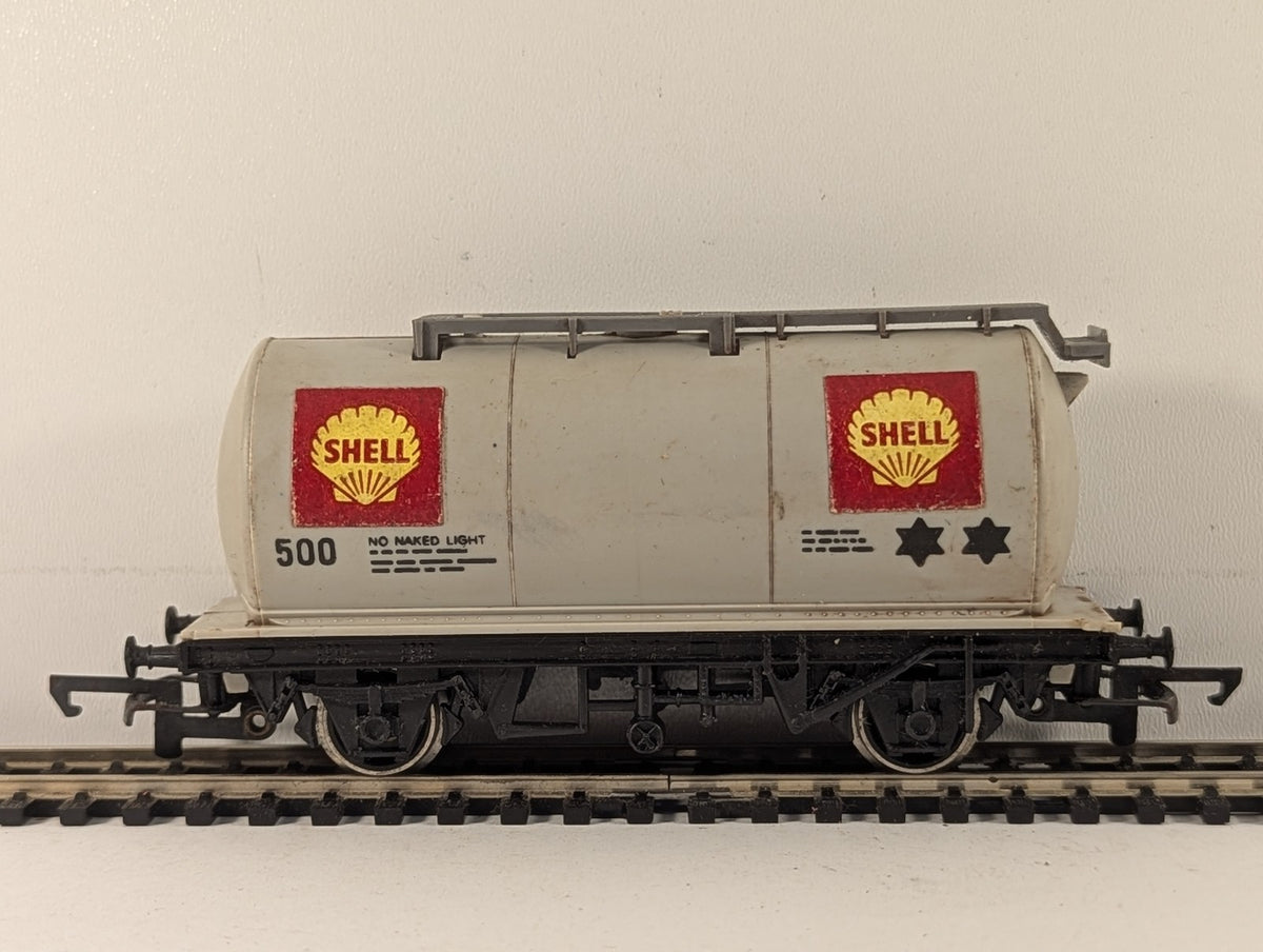 Hornby OO Gauge Shell Tank Wagon Rolling Stock 500 Shell Grey R127