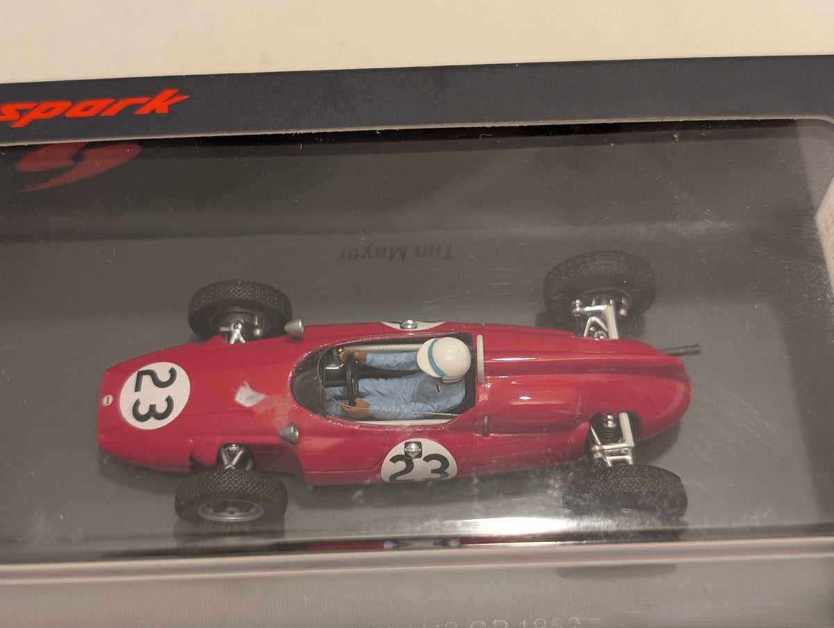 Spark 1:43 Cooper T53 US GP 1962 Tim Mayer Model Car 23 Red S8067