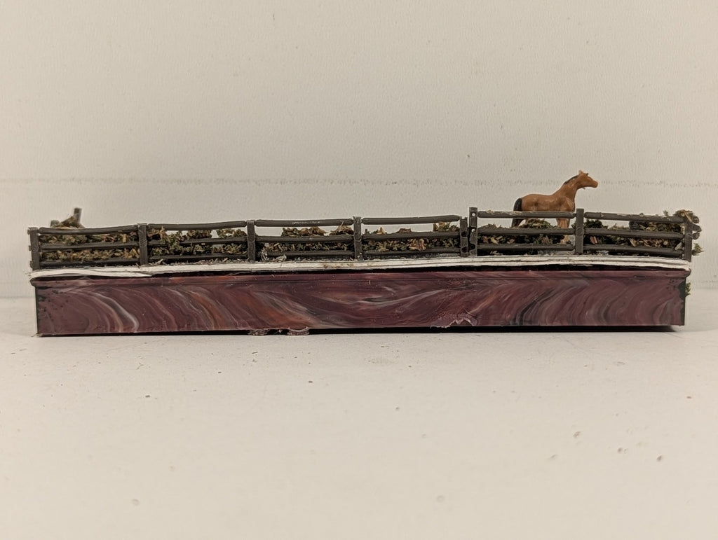 Scratchbuilt N Gauge Roadside Diorama with Horse and Groom Scenic Accessory