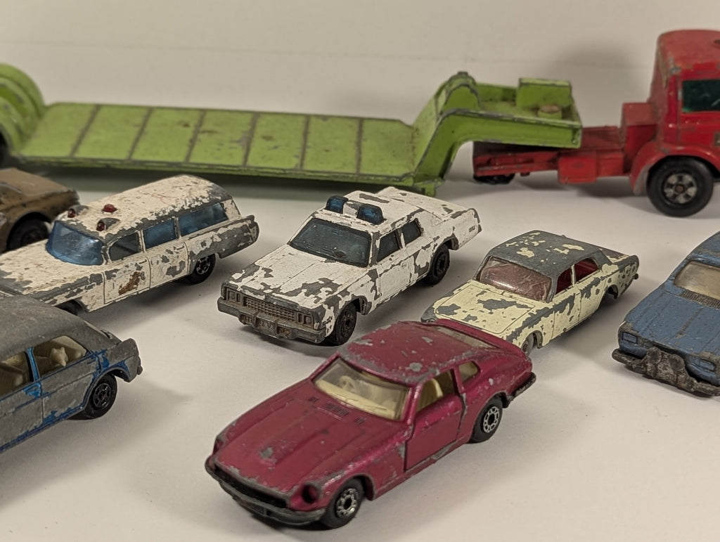 Matchbox Job Lot of Vintage Matchbox Die-Cast Cars and Low Loader Truck