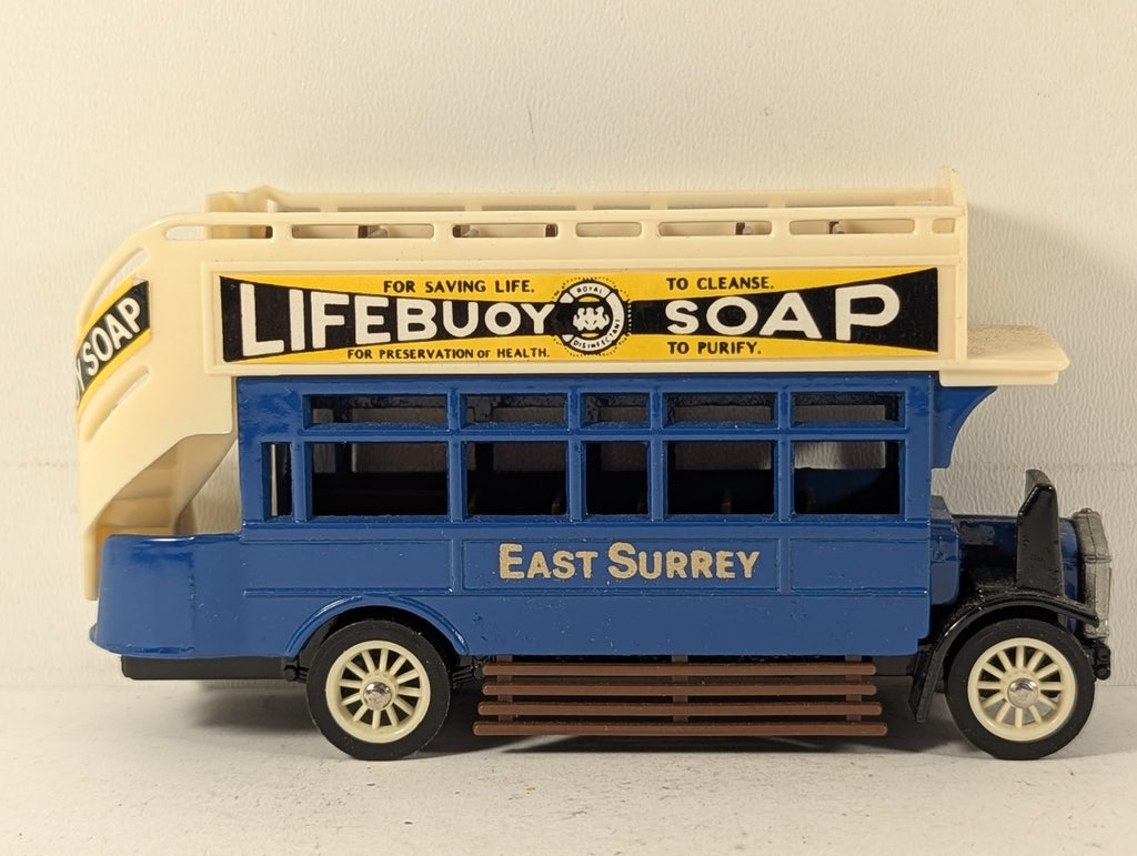 Matchbox 1922 AEC Omnibus Die-cast Model Vehicle East Surrey - Lifebuoy Soap