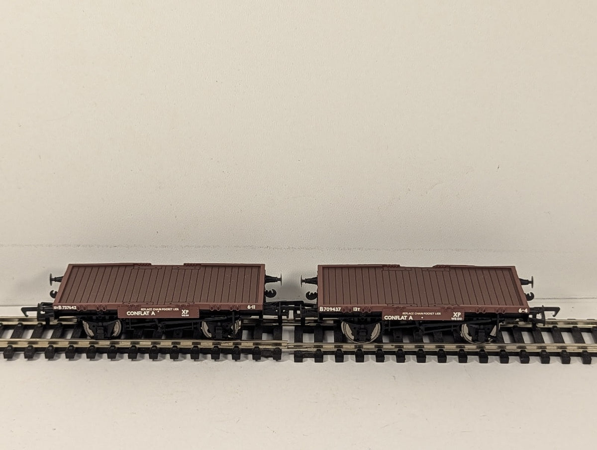 Bachmann OO Gauge Conflat A BR Bauxite (2 Per Box) Goods Wagon B709437 & B737642