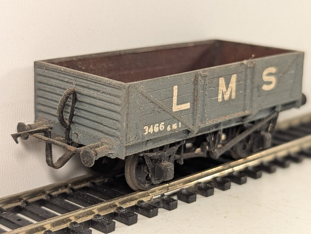 Kitbuilt OO Gauge 5 Plank Open Wagon Goods Wagon 3466 LMS Grey