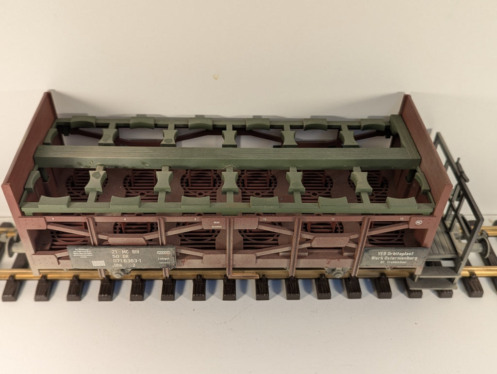 Piko G Gauge Weathered Acid Chemical Wagon – Missing Barrels