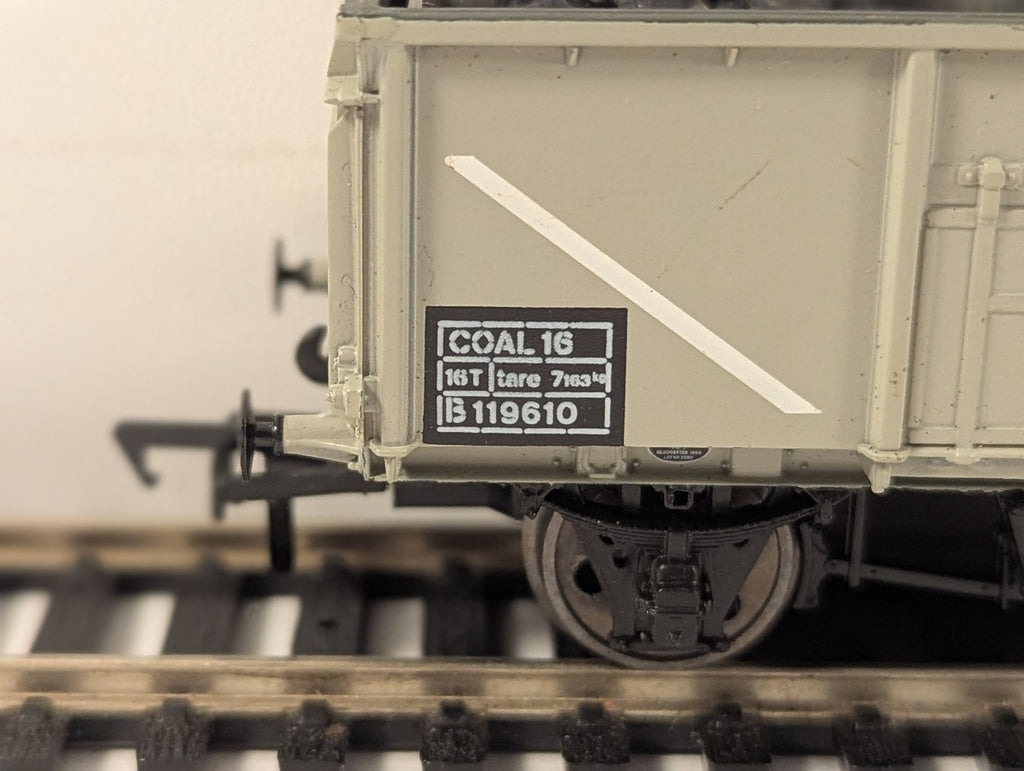 Bachmann OO Gauge 16 Ton Steel Mineral Wagon Goods Wagon B119610 BR Grey