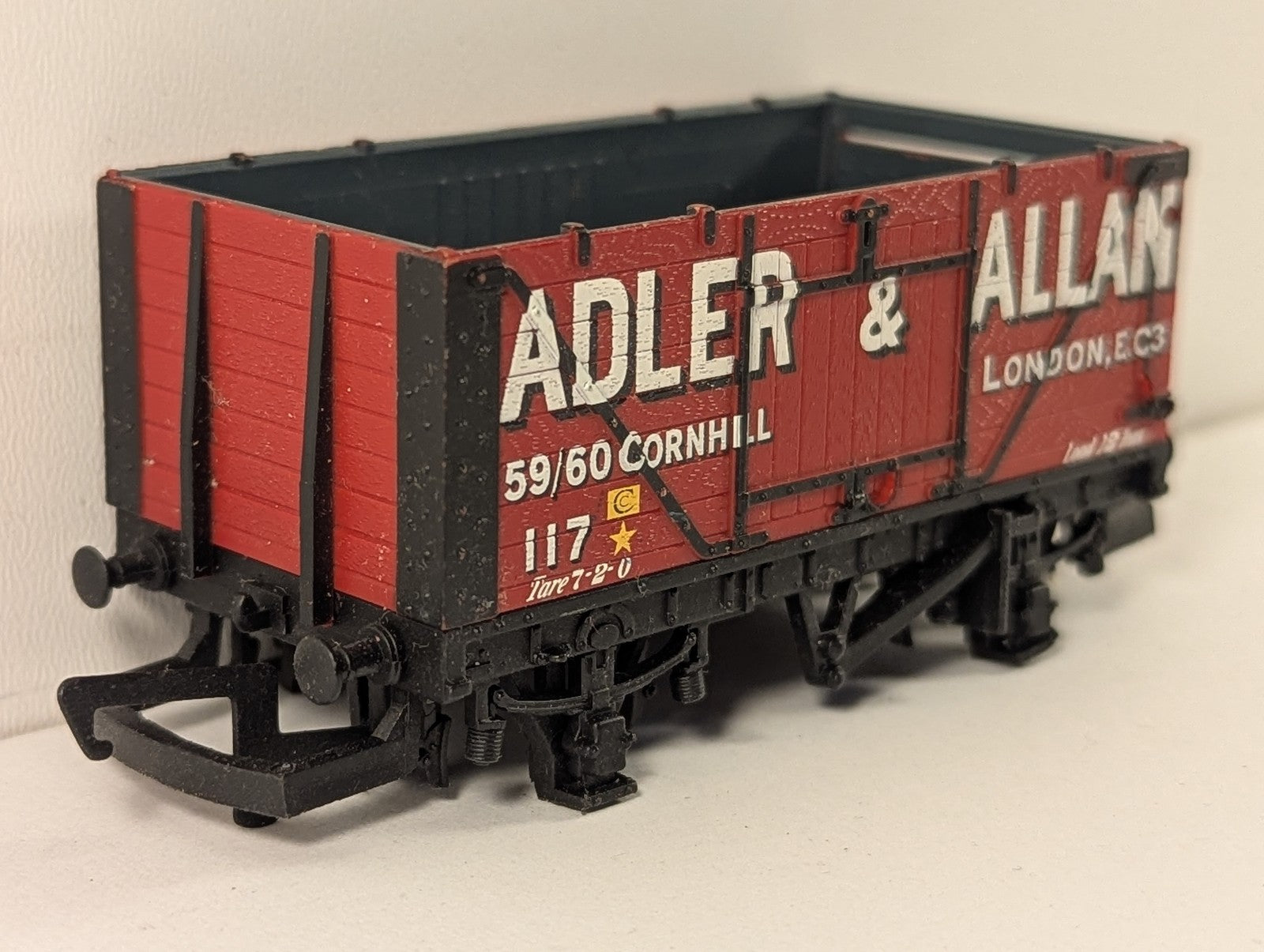 Hornby OO Gauge Adler & Allan 7 Plank Wagon Goods Wagon 117 Adler & Allan Red