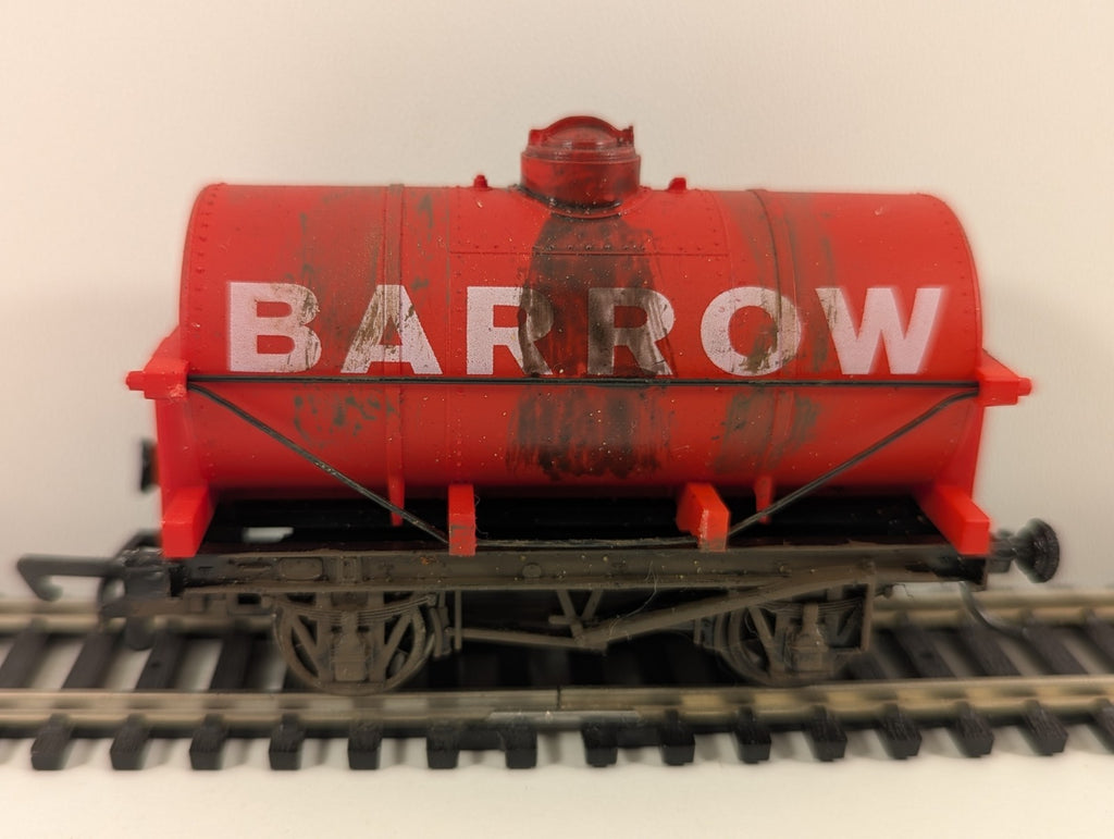 Dapol B597 12-Ton Tank Wagon – “Barrow” – Weathered – OO Gauge