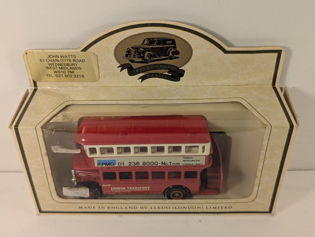 Lledo London Transport Double Decker Bus Die-cast Model Bus No 70