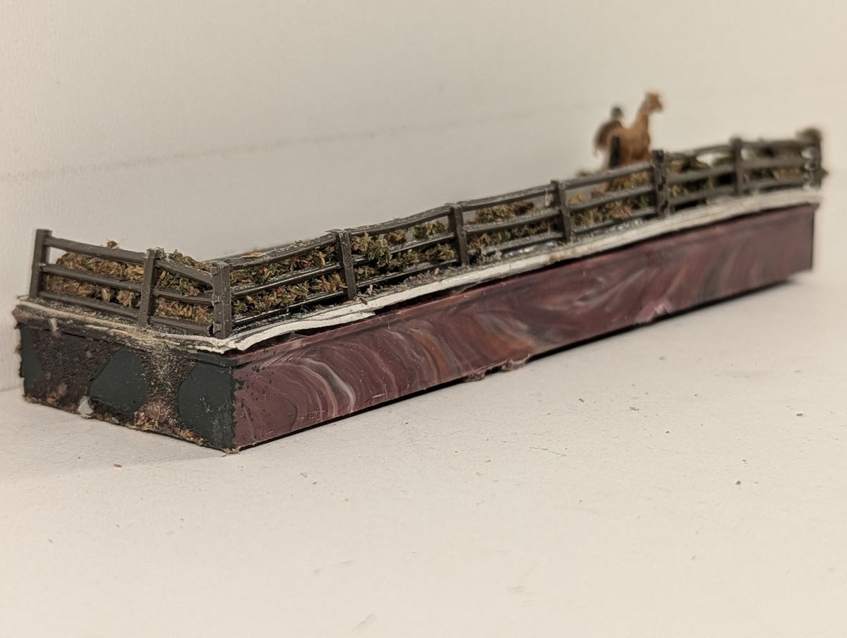 Scratchbuilt N Gauge Roadside Diorama with Horse and Groom Scenic Accessory
