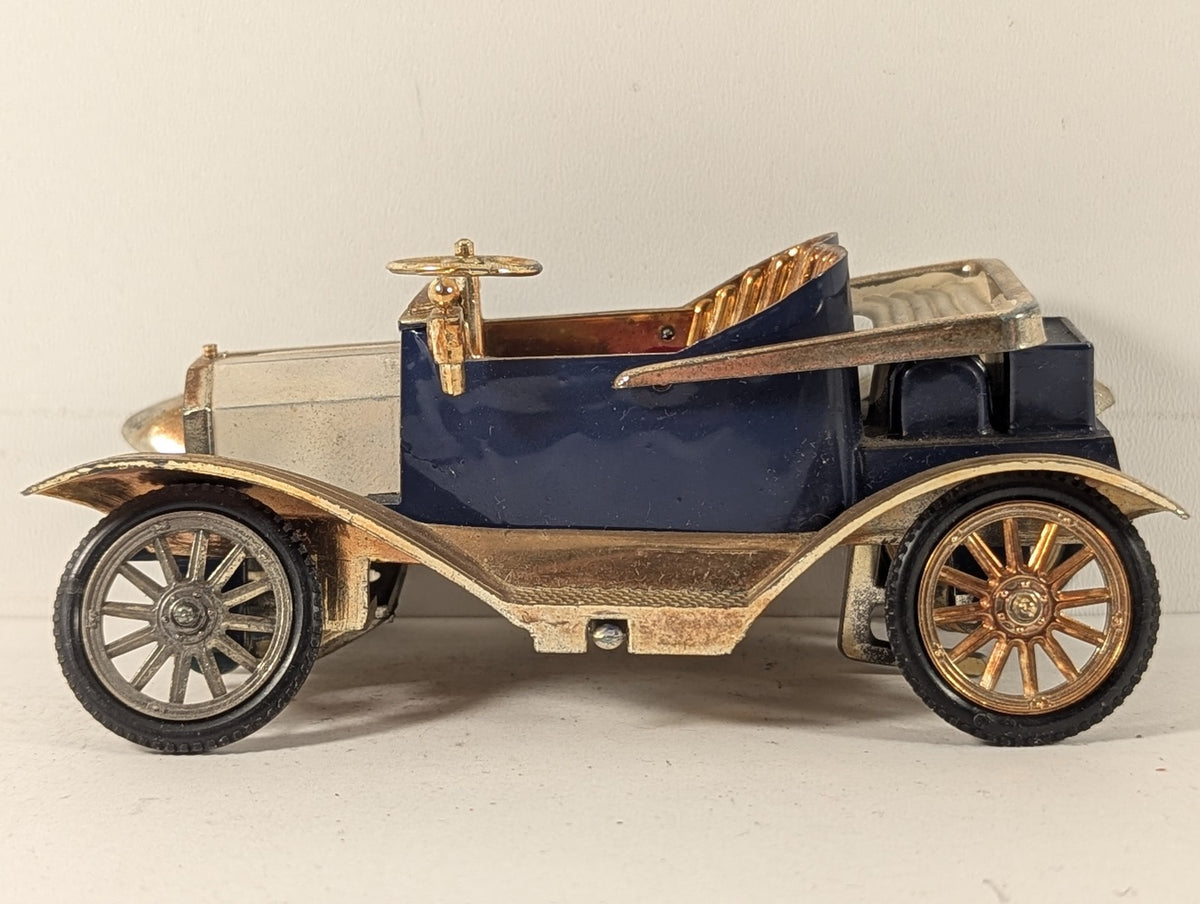 Vintage Veteran Roadster Car Die-cast Model Car Blue / Gold