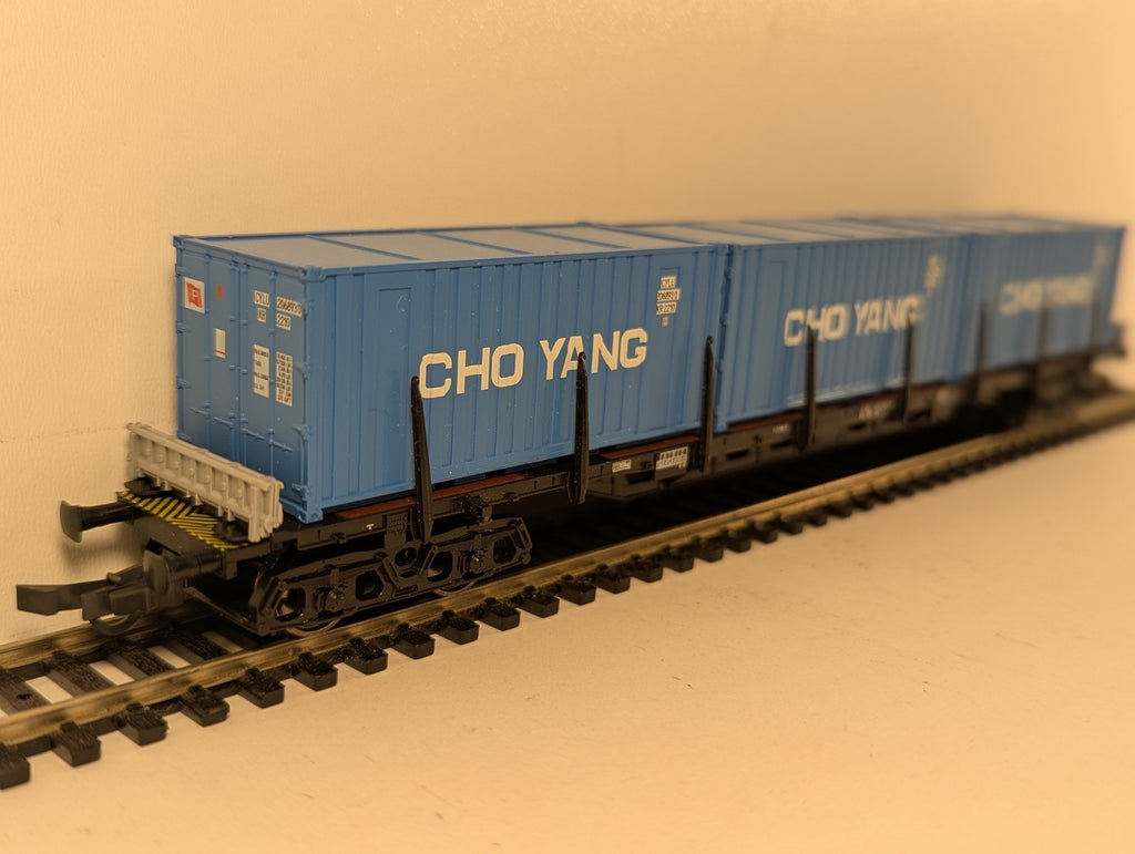 Roco HO Gauge DB Sgis Container Wagon with Cho Yang Containers